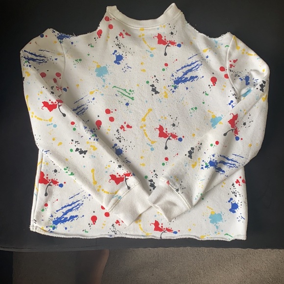 Justice Girls crop sweater. Shoulder cut-out. Size 8. - Picture 2 of 2